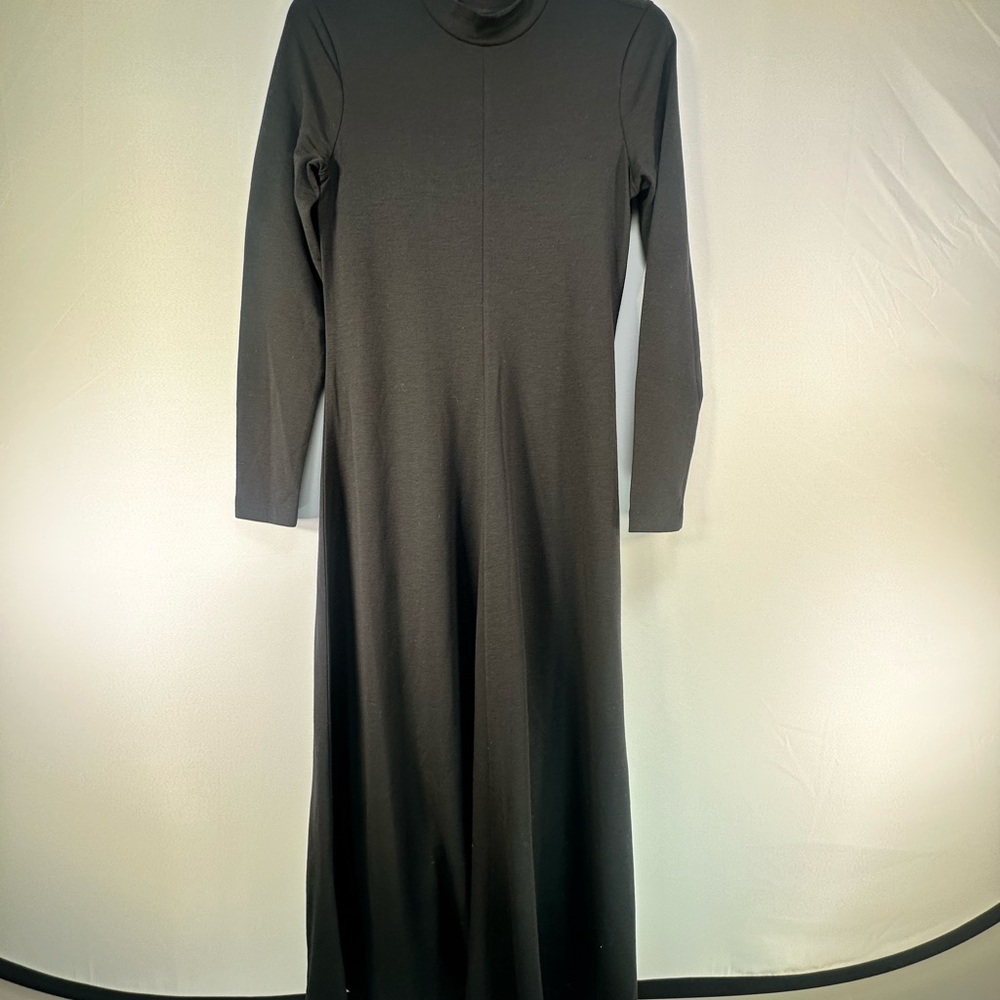 Nordstrom Black Long-Sleeve A-Line Maxi Dress - Picture 2 of 5